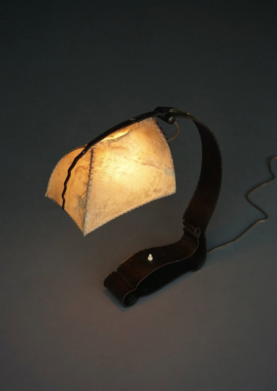 Amsterdam School metal & parchment Desk Lamp. 1920s – Reading Lamp (photo 4 of 20)