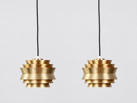 Image 1 of Set van twee vintage Zweedse Trava-lampen van Carl Thore, jaren 60.