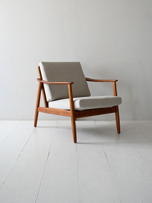 Poltrona in teak vintage svedese di Folke Ohlsson per DUX