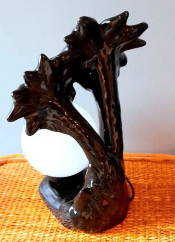 Image 1 of Lampada in ceramica a forma di palma, 1980