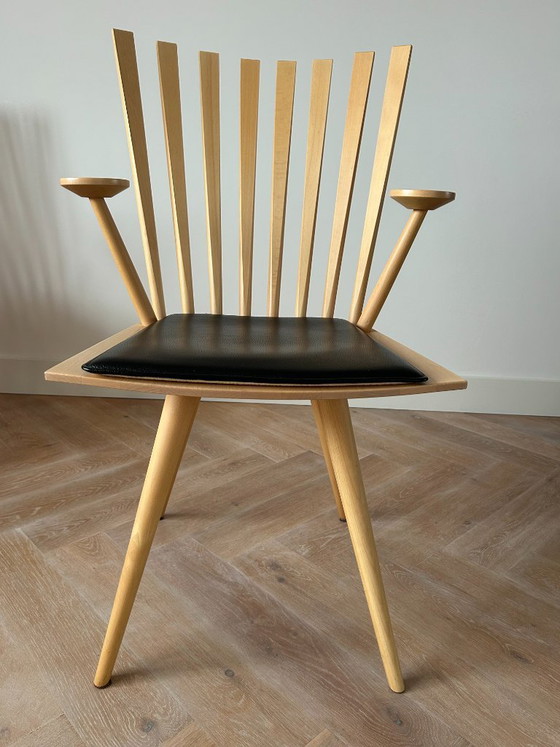 Fredericia Mikado Dining Chairs – Set of 6 – Foersom & Hiort-Lorenzen – Leather, Wood (photo 2 of 10)