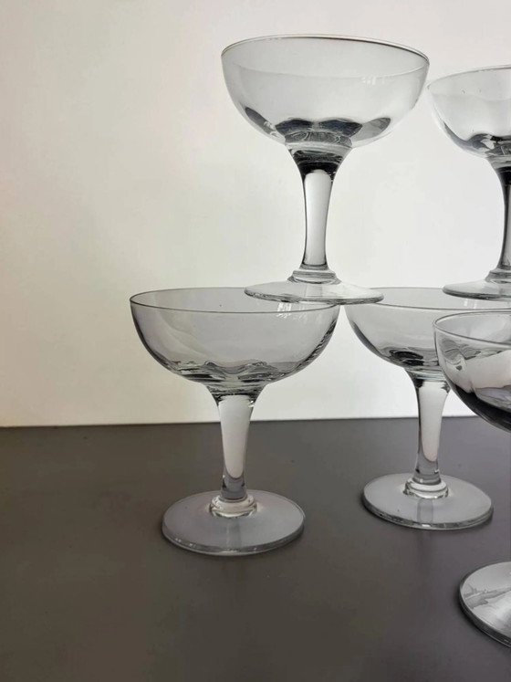 6 champagne coupes – Glass & Decanter, Crystal, Glass, Art Deco (photo 2 of 7)