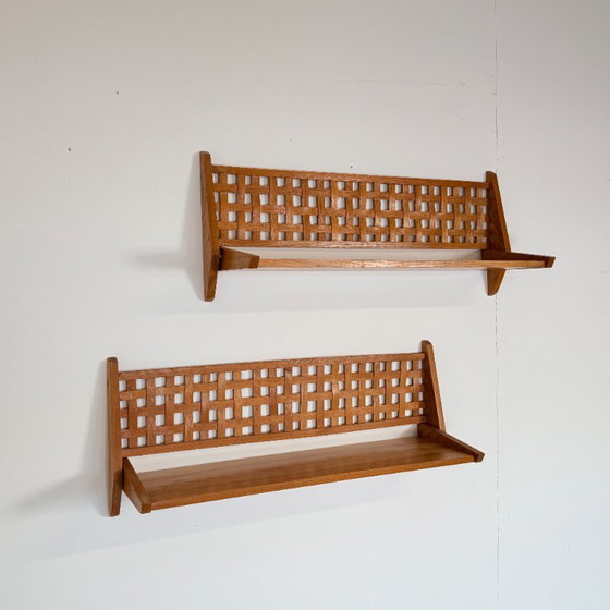 Set van 2 Mid-Century Wandrekken met Gevlochten Rugpaneel – ÚLUV – Wood (photo 3 of 11)