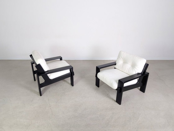 Image 1 of Set of 2 original armchairs Asko Finland Esko Pajamies leather armchair