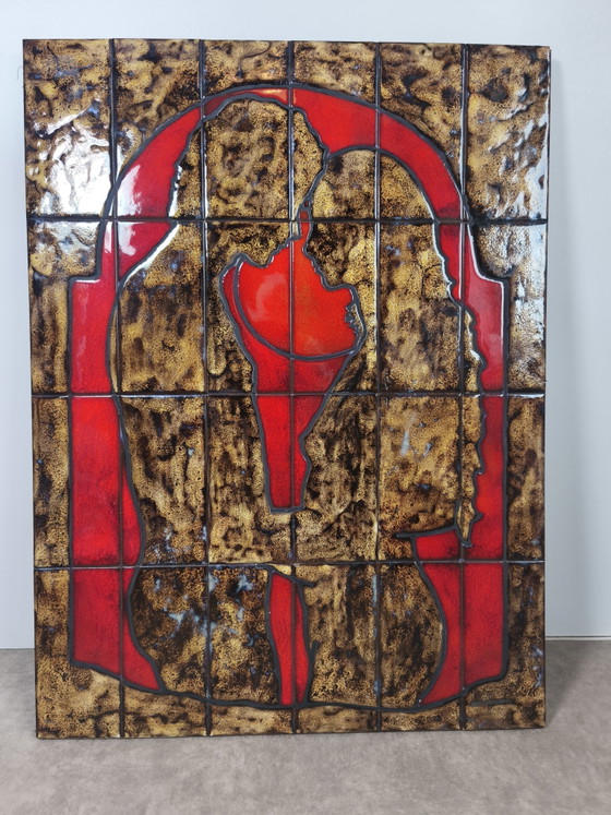 Ceramica da parete brutalista francese anni '70 artigianale – Atelier Lerétais, Decorazioni murali, Wood (photo 8 of 8)