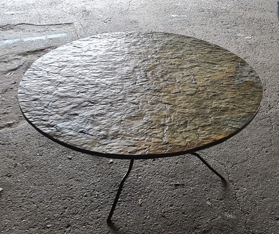 Image 1 of Mid-Century Schiefertisch - Couchtisch '70