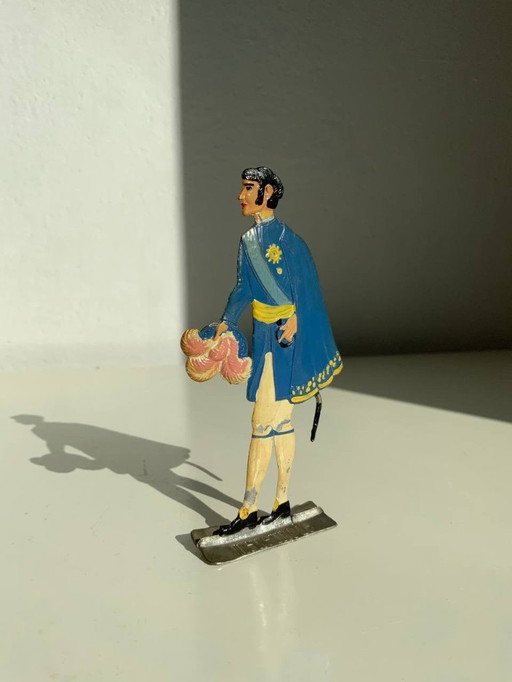 Vintage Duitse platte tinnen figuur (Zinnfigur) - "Neue Mode"-serie - hoveling/diplomaat