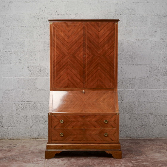 Art Deco Drop-Front Trumeau Credenza – Specchi, Legno (photo 3 of 17)