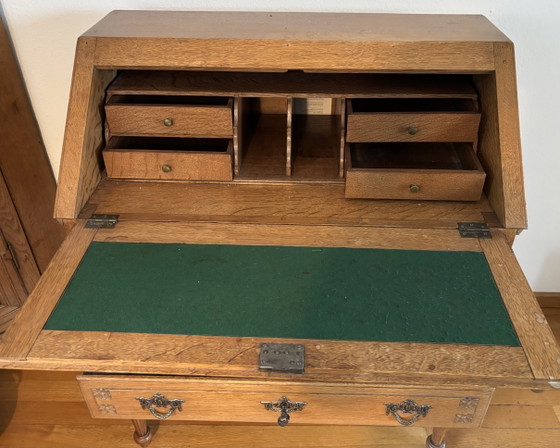 Antique secretary desk, 1910-1930, Neo-Renaissance – Wall cabinet, Wood (photo 3 of 15)