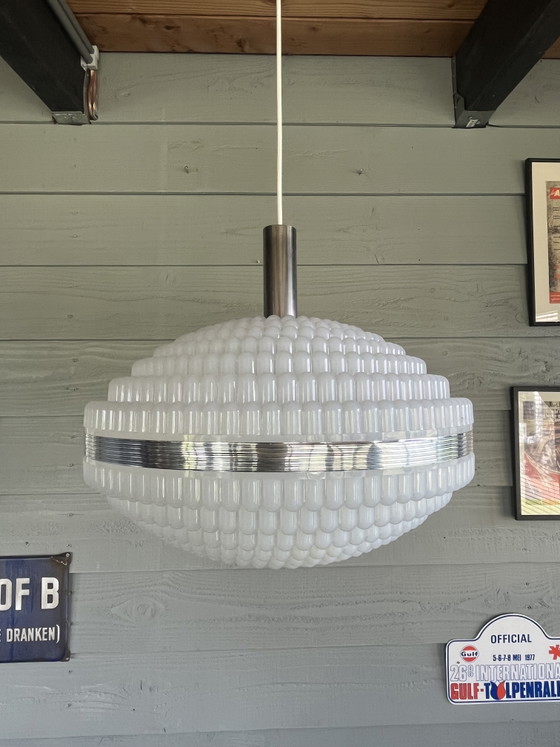 Image 1 of Lampada a sospensione Bubble vintage di grandi dimensioni dell'era spaziale Erco Leuchten,