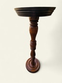 Zeldzaamheid! Vintage massief houten bloemenzuil - handgedraaid, klassieke Mid Century stijl, plantentafel, ongebruikt