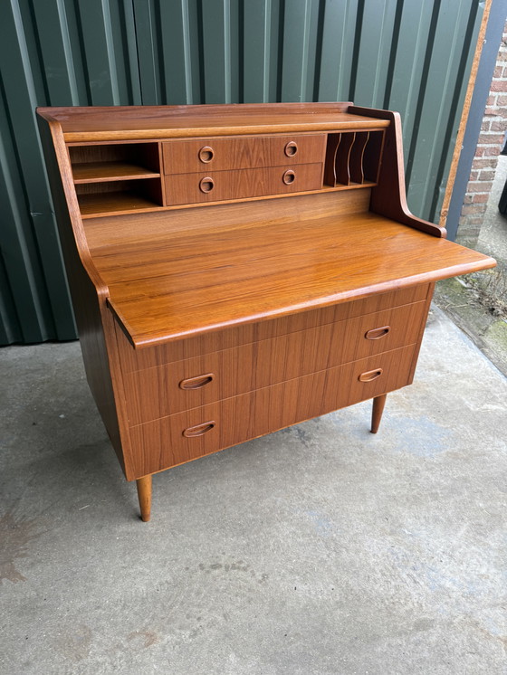 Image 1 of Vintage Musterring Möbel Secretaire Uitschuifbaar Blad