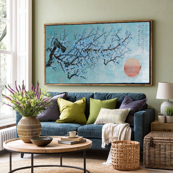 Sakura J538 - Grande Peinture Originale – Peintures et dessins, Canvas (photo 2 of 17)
