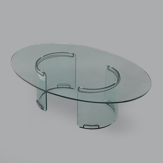 Image 1 of Tavolino "Adam" in vetro trasparente di Luigi Massoni per Gallotti e Radice, anni '70