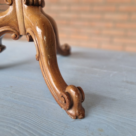 Image 1 of Antico tavolino laterale in legno, tavolo da piante, tavolo da vino, pilastro