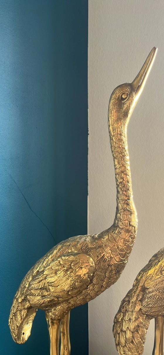 Image 1 of Grullas/garzas antiguas hechas de latón
