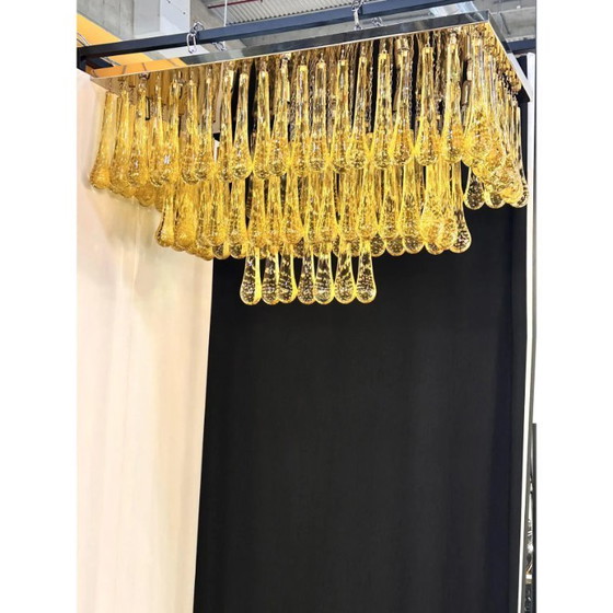 Image 1 of Impressionante lampada da soffitto a filo in vetro di Murano "Drops" in stile moderno di metà secolo