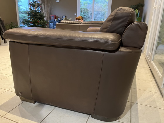 Image 1 of Canapé 3 posti in cuoio marrone Natuzzi
