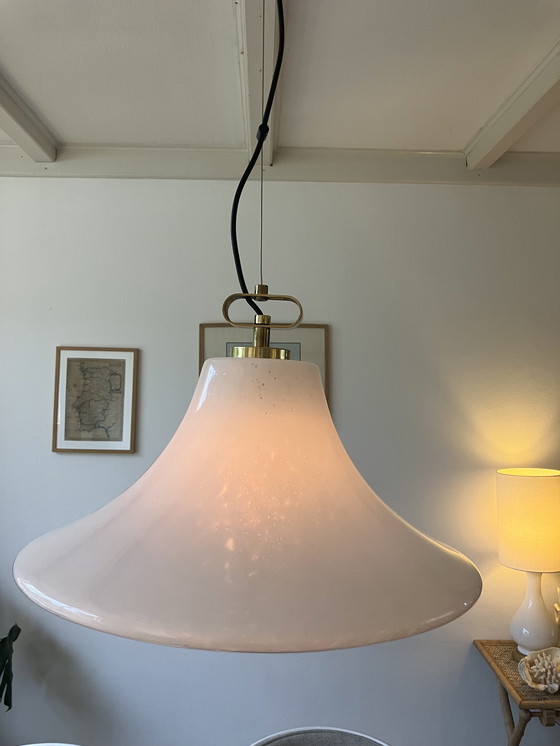 Image 1 of Lampada a sospensione in vetro di Murano con ottone Glashütte Limburg