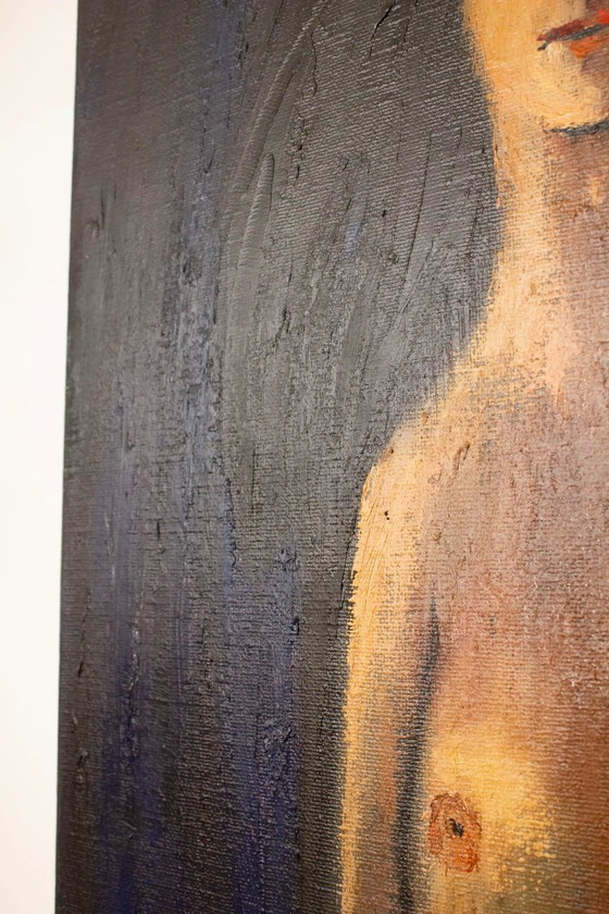 Image 1 of Theo van der Horst Painting ‘Man With Binoculars And Woman’ 1988