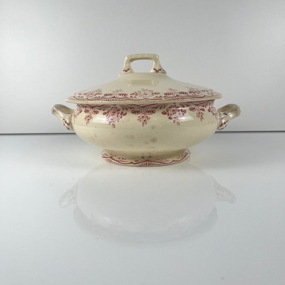 Image 1 of Soupière terre de fer Choisy le roi, faience d'art, H.Boulenger & cie., bordeaux , XIXeme s.