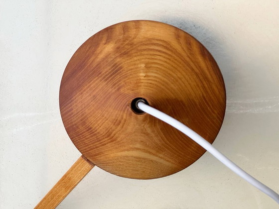 Image 1 of Lampada da soffitto in fibra di vetro e legno di Giovanni Offredi per MC Selvini, Italia, anni '70