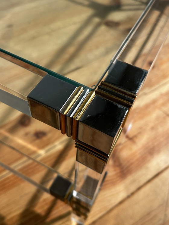 Vintage Coffeetable, Plexiglas Met 2 Glazen Leggers '80's – Salontafels (photo 10 of 15)