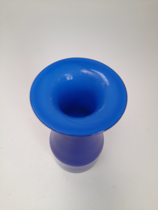 Scandinavian Vase in Cobalt Blue Opaline