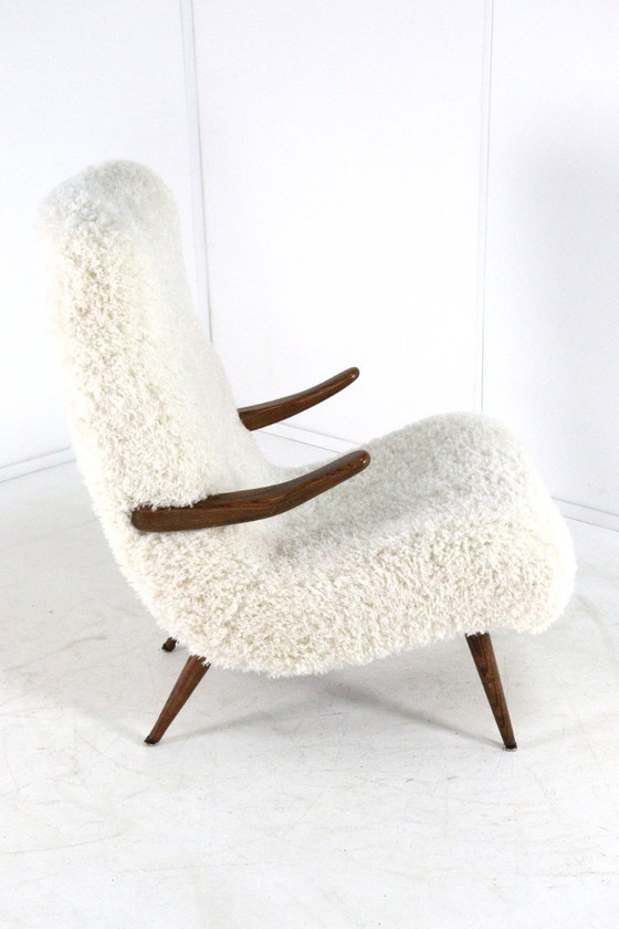 Image 1 of Fauteuil vintage 'Cuddle' recouvert de tissu