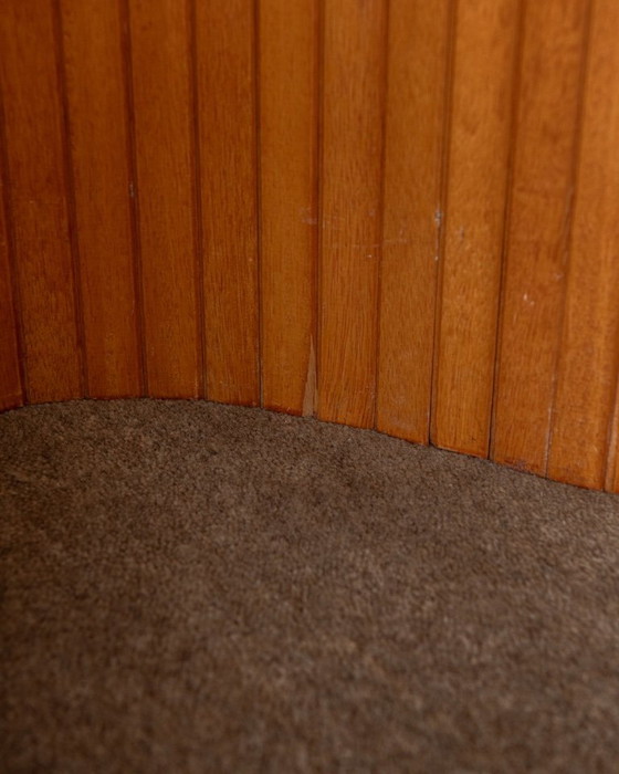 Image 1 of Vintage French Art Deco Pine Tambour Room Divider by Jomain Baumann for Baumann, 1930s