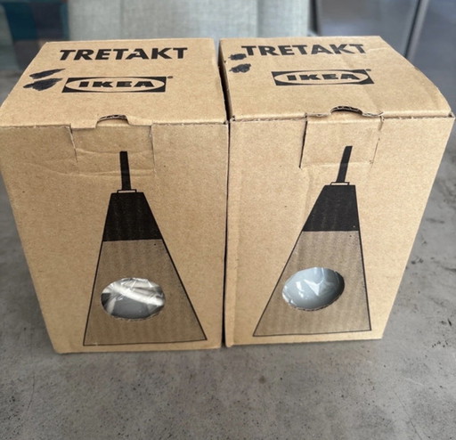 Vintage IKEA Tretakt lampen wit melkglas