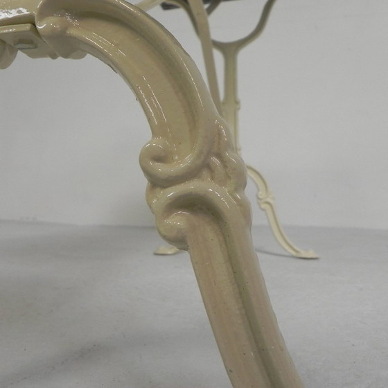 Image 1 of Mesa de jardín, mesa bistro con tapa de mármol, años 50