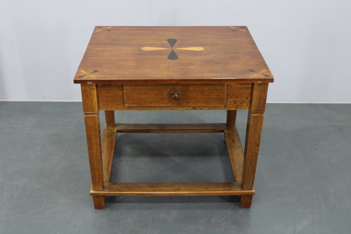 1930s Restored Antique Oak Table, Czechoslovakia