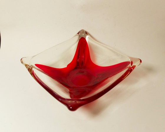 Grote Boheemse Mid-Century Kunstglas Schaal – Schalen (photo 4 of 12)
