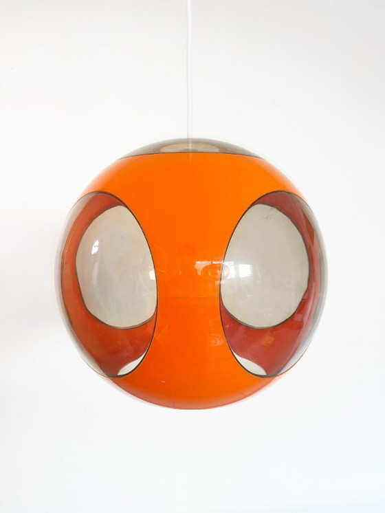 Image 1 of Suspension œil de mouche orange vintage années 70