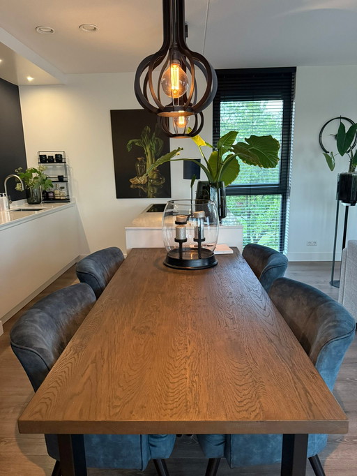 Table de salle à manger en bois massif, épaisseur 40 mm, dimensions 850 x 1900 mm