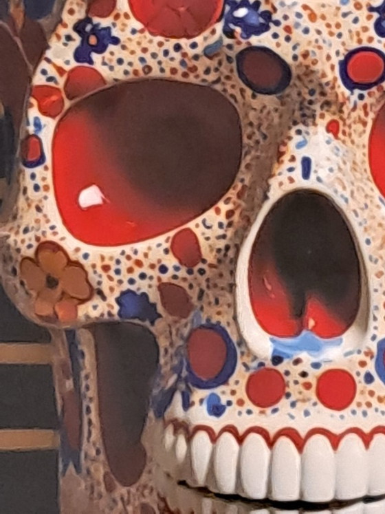 Image 1 of DEAD HEAD – Red Hot Skull – Giclée-Druck auf Aluminiumplatte