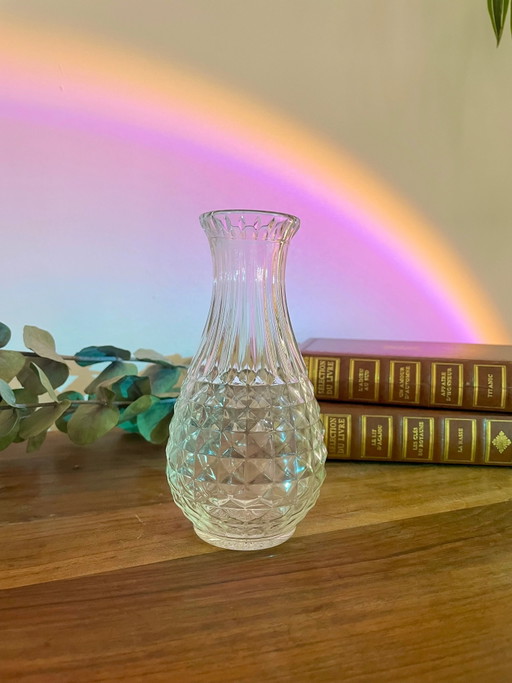 Jarrón/Soliflor de cristal biselado