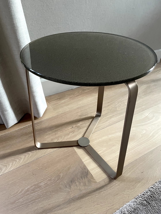 Image 1 of Side Table Basket Bronze Glass + Steel Baan Furniture