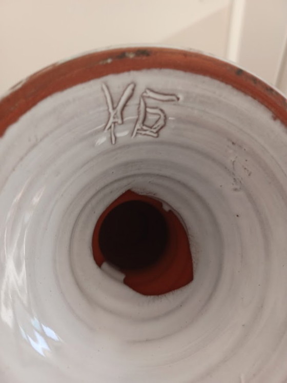 Céramique de studio Mid-Century. Bougeoir Tazza fait main avec glaçure céladon. Signé. (photo 7 of 9)