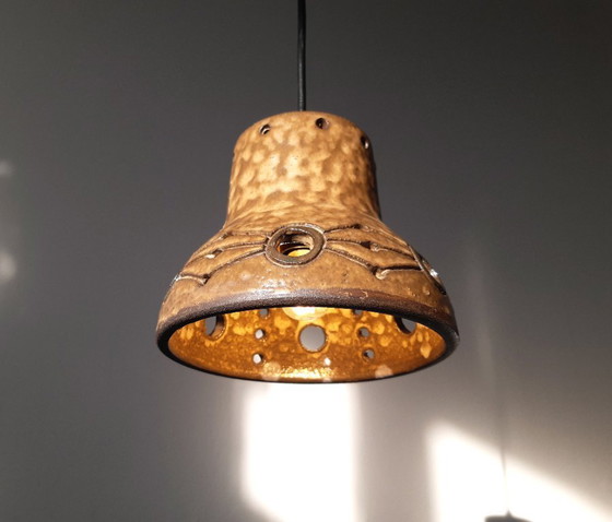 Image 1 of Hannie Mein Vintage Ceramic Pendant Lamp, Earthenware MCM Lamp, Ceramic Retro Lamp