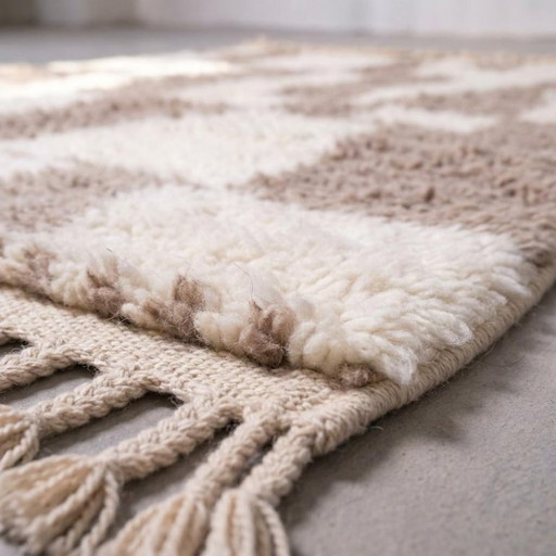 Grauer Berberwollteppich 250 cm x 150 cm – vloerkleden en tapijten, Wool (photo 2 of 7)