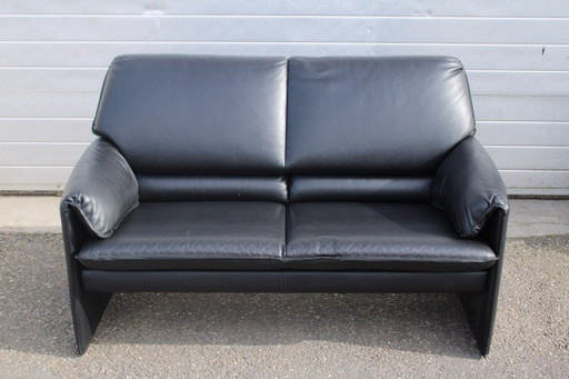 Leolux Bora-Bora 2-Seater Sofa Black Leather - Good Condition – 2 zitsbanken