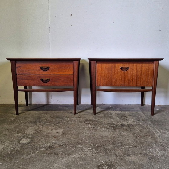 Image 1 of Set di comodini di Louis van Teeffelen per WéBé, Paesi Bassi anni '50