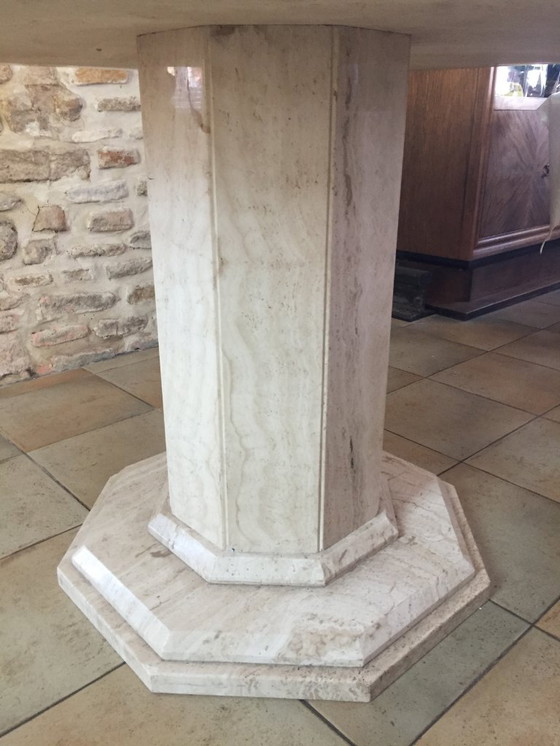 Image 1 of VINTAGE TABLE TRAVERTIN 70'