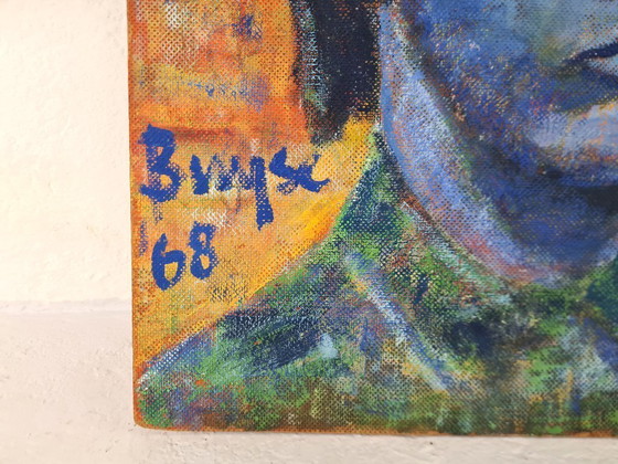 Image 1 of Portret van een Jongen Schilderij op Paneel, 1968