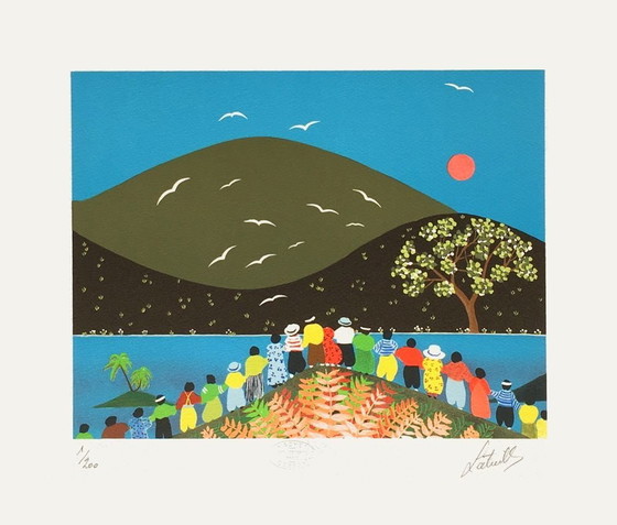 Image 1 of Francis LATREILLE The mountain is beautiful Signed lithograph 1995