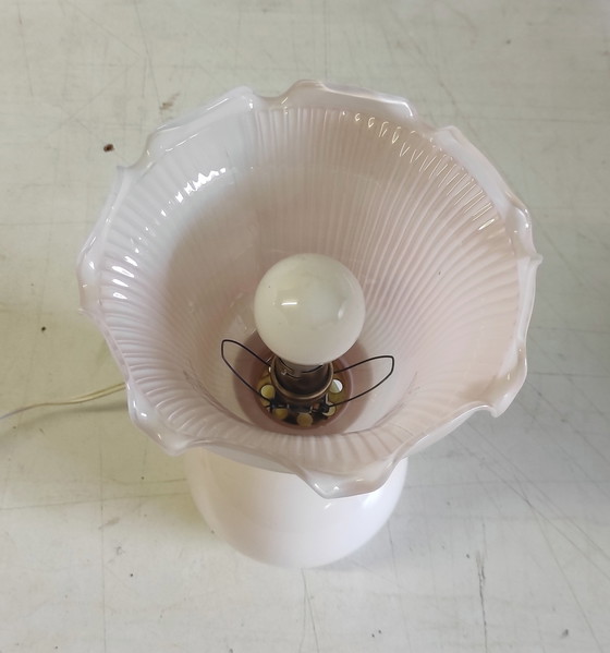 Image 1 of Table lamp in pink opaline glass - mid-20th century