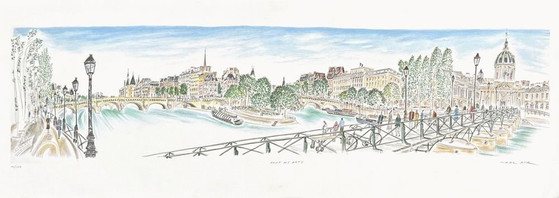 Image 1 of Marc AHR Le Pont des Arts à Paris Gesigneerde litho 2000