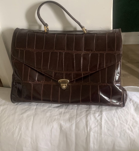 Grote vintage handtas van Joaquim Jofré (Barcelona 1929) – Joaquim Jofre, Top handle tassen, Exotic (photo 3 of 9)
